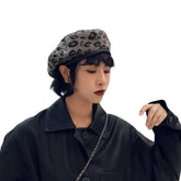 Warm Leopard Print Beret